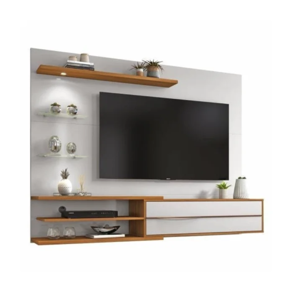 Painel para Tv até 60 Polegadas 180cm Off White/freijó Trend com Lâmpada Led Off White/Freijó - Image 2